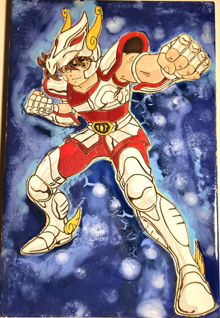 caballeros del zodiaco en cuerda seca